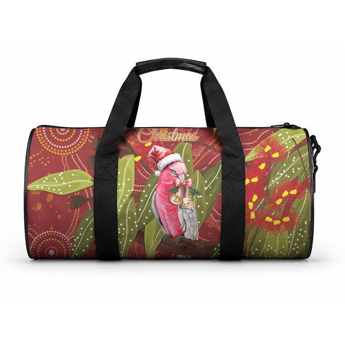 Australia Christmas Indigenous Duffle Bag Galah Bird on Eucalyptus
