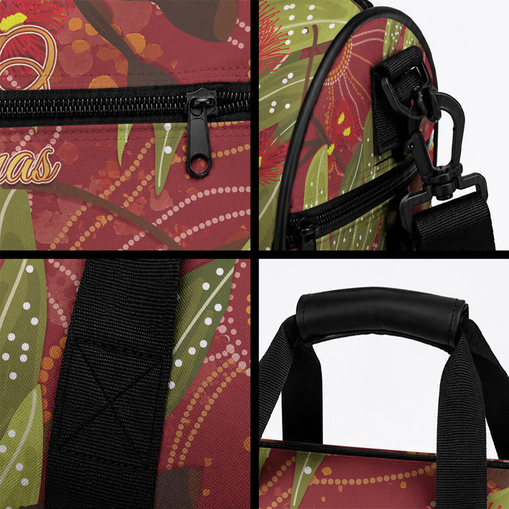 Australia Christmas Indigenous Duffle Bag Galah Bird on Eucalyptus