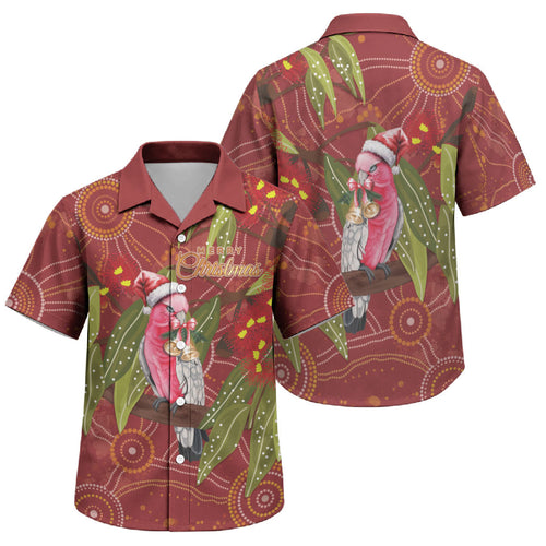 Australia Christmas Indigenous Family Matching Mermaid Dress and Hawaiian Shirt Galah Bird on Eucalyptus