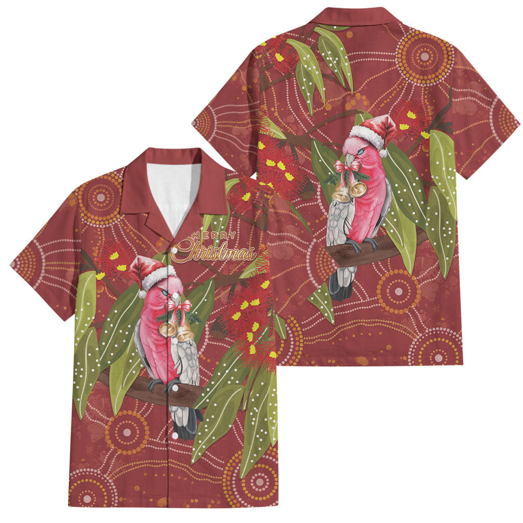 Australia Christmas Indigenous Family Matching Off Shoulder Maxi Dress and Hawaiian Shirt Galah Bird on Eucalyptus