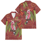 Australia Christmas Indigenous Family Matching Off Shoulder Maxi Dress and Hawaiian Shirt Galah Bird on Eucalyptus