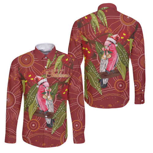 Australia Christmas Indigenous Family Matching Puletasi and Hawaiian Shirt Galah Bird on Eucalyptus