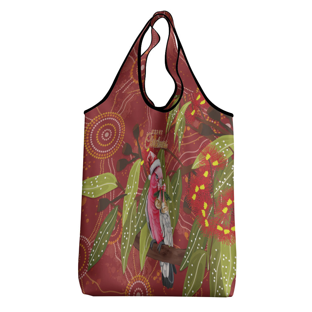 Australia Christmas Indigenous Grocery Bag Galah Bird on Eucalyptus