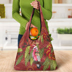 Australia Christmas Indigenous Grocery Bag Galah Bird on Eucalyptus