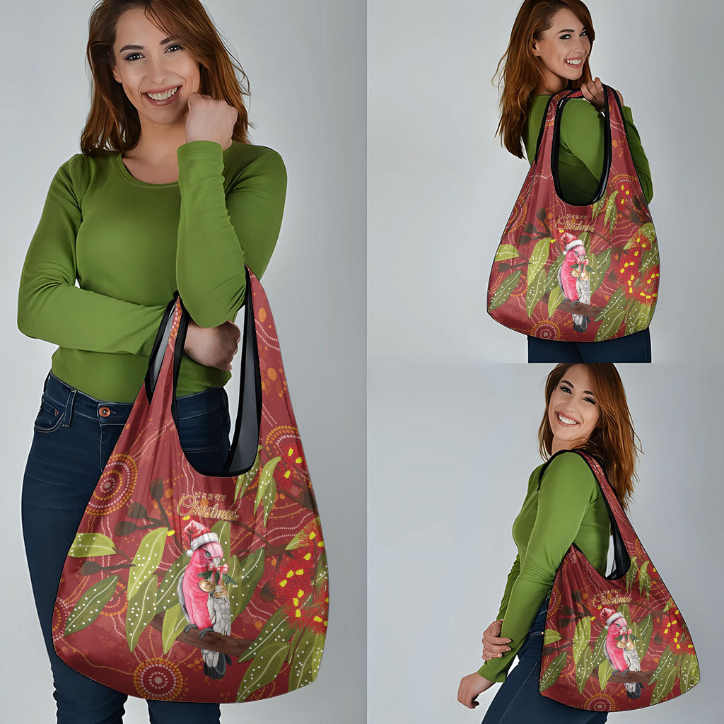 Australia Christmas Indigenous Grocery Bag Galah Bird on Eucalyptus