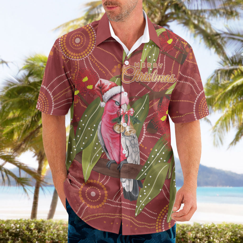 Australia Christmas Indigenous Hawaiian Shirt Galah Bird on Eucalyptus