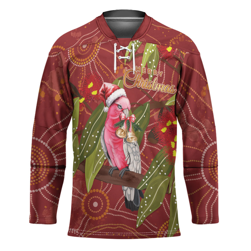 Australia Christmas Indigenous Hockey Jersey Galah Bird on Eucalyptus