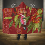 Australia Christmas Indigenous Hooded Blanket Galah Bird on Eucalyptus
