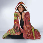 Australia Christmas Indigenous Hooded Blanket Galah Bird on Eucalyptus