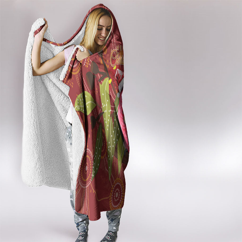 Australia Christmas Indigenous Hooded Blanket Galah Bird on Eucalyptus
