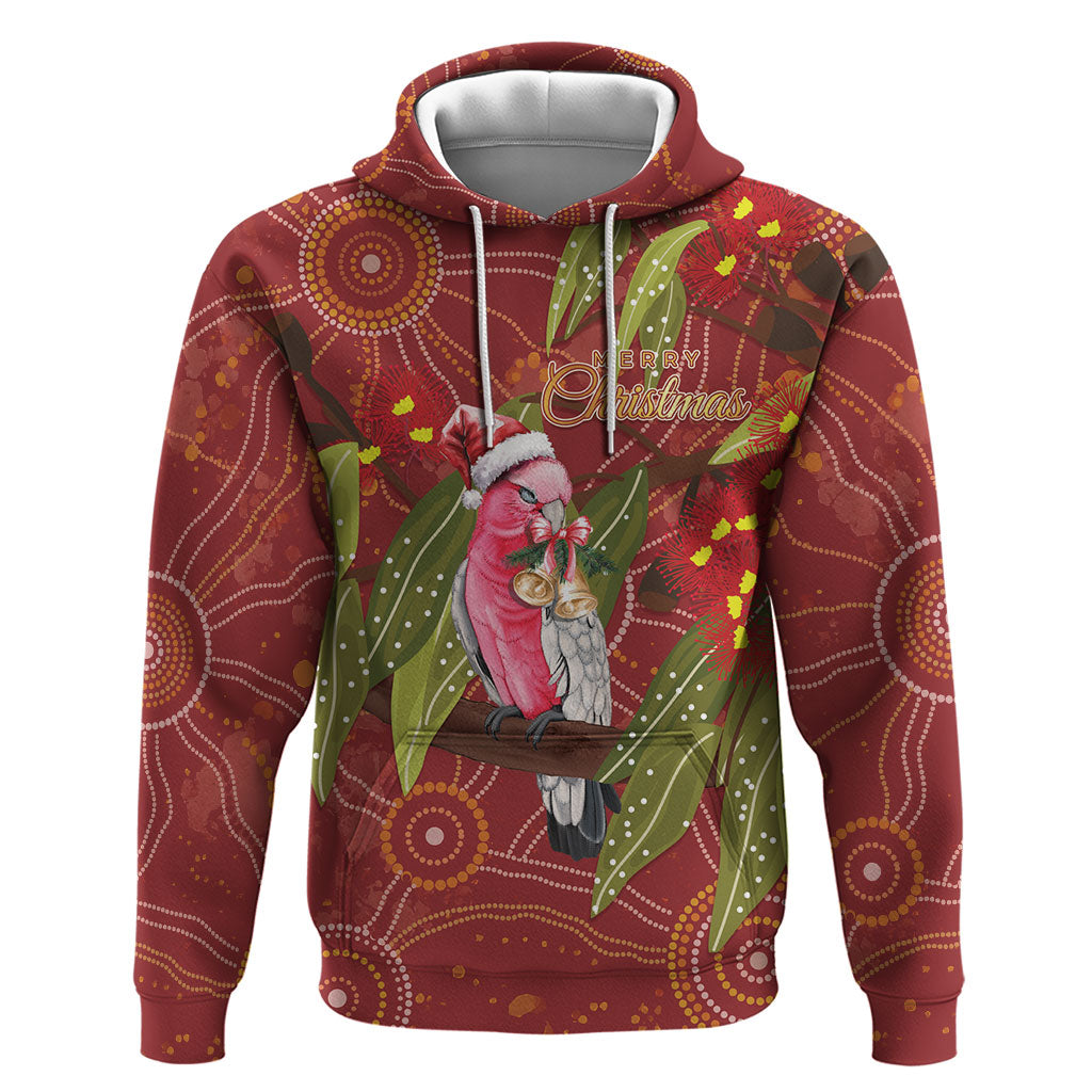 Australia Christmas Indigenous Hoodie Galah Bird on Eucalyptus