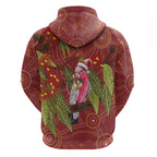 Australia Christmas Indigenous Hoodie Galah Bird on Eucalyptus