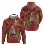 Australia Christmas Indigenous Hoodie Galah Bird on Eucalyptus