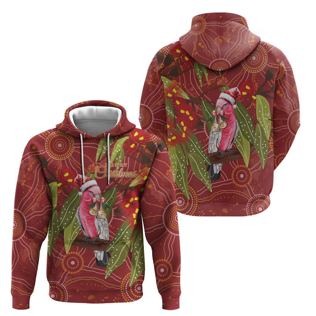 Australia Christmas Indigenous Hoodie Galah Bird on Eucalyptus