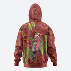 Australia Christmas Indigenous Hoodie Galah Bird on Eucalyptus