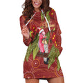 Australia Christmas Indigenous Hoodie Dress Galah Bird on Eucalyptus