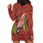Australia Christmas Indigenous Hoodie Dress Galah Bird on Eucalyptus
