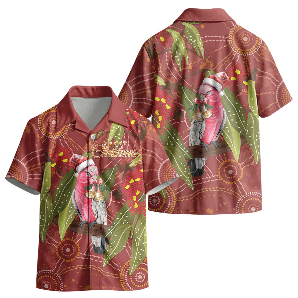 Australia Christmas Indigenous Kid Hawaiian Shirt Galah Bird on Eucalyptus