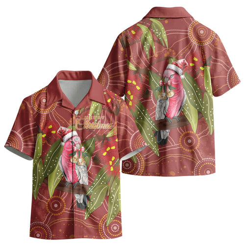 Australia Christmas Indigenous Kid Hawaiian Shirt Galah Bird on Eucalyptus