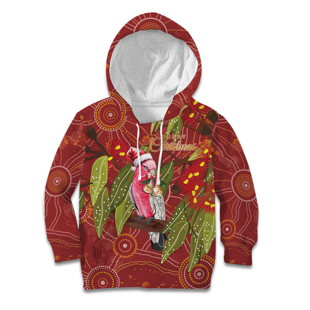 Australia Christmas Indigenous Kid Hoodie Galah Bird on Eucalyptus