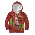 Australia Christmas Indigenous Kid Hoodie Galah Bird on Eucalyptus