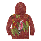Australia Christmas Indigenous Kid Hoodie Galah Bird on Eucalyptus