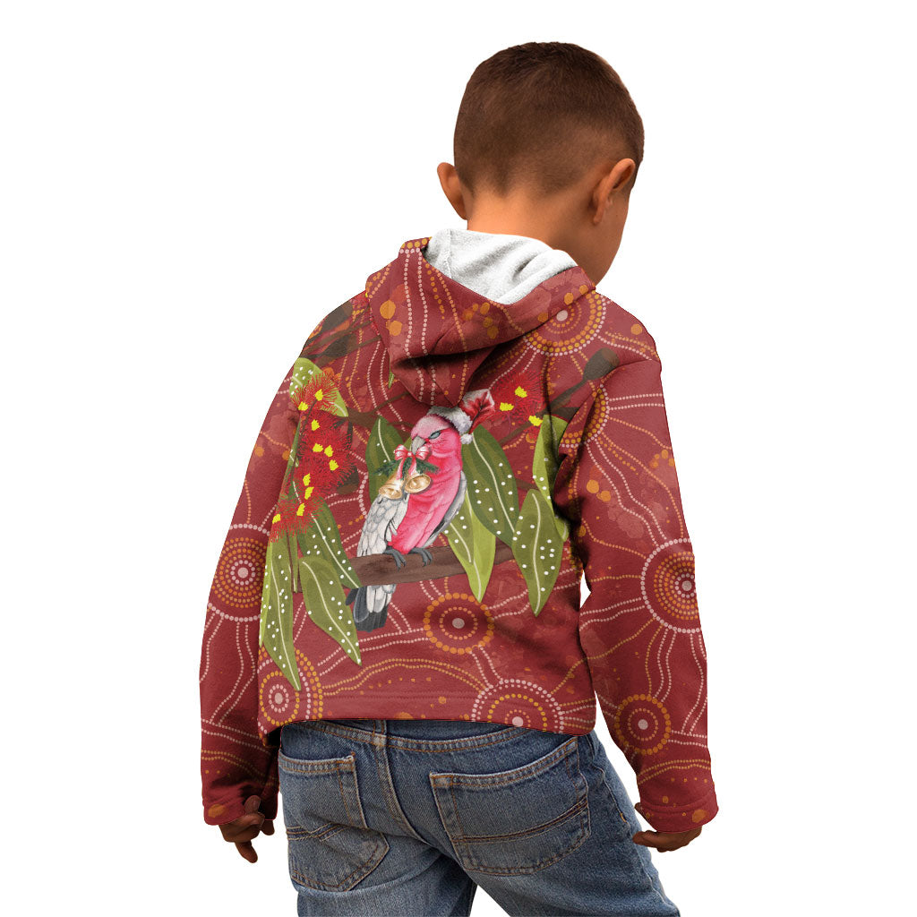 Australia Christmas Indigenous Kid Hoodie Galah Bird on Eucalyptus