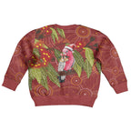 Australia Christmas Indigenous Kid Ugly Christmas Sweater Galah Bird on Eucalyptus