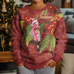 Australia Christmas Indigenous Kid Ugly Christmas Sweater Galah Bird on Eucalyptus
