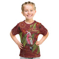 Australia Christmas Indigenous Kid T Shirt Galah Bird on Eucalyptus