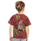 Australia Christmas Indigenous Kid T Shirt Galah Bird on Eucalyptus