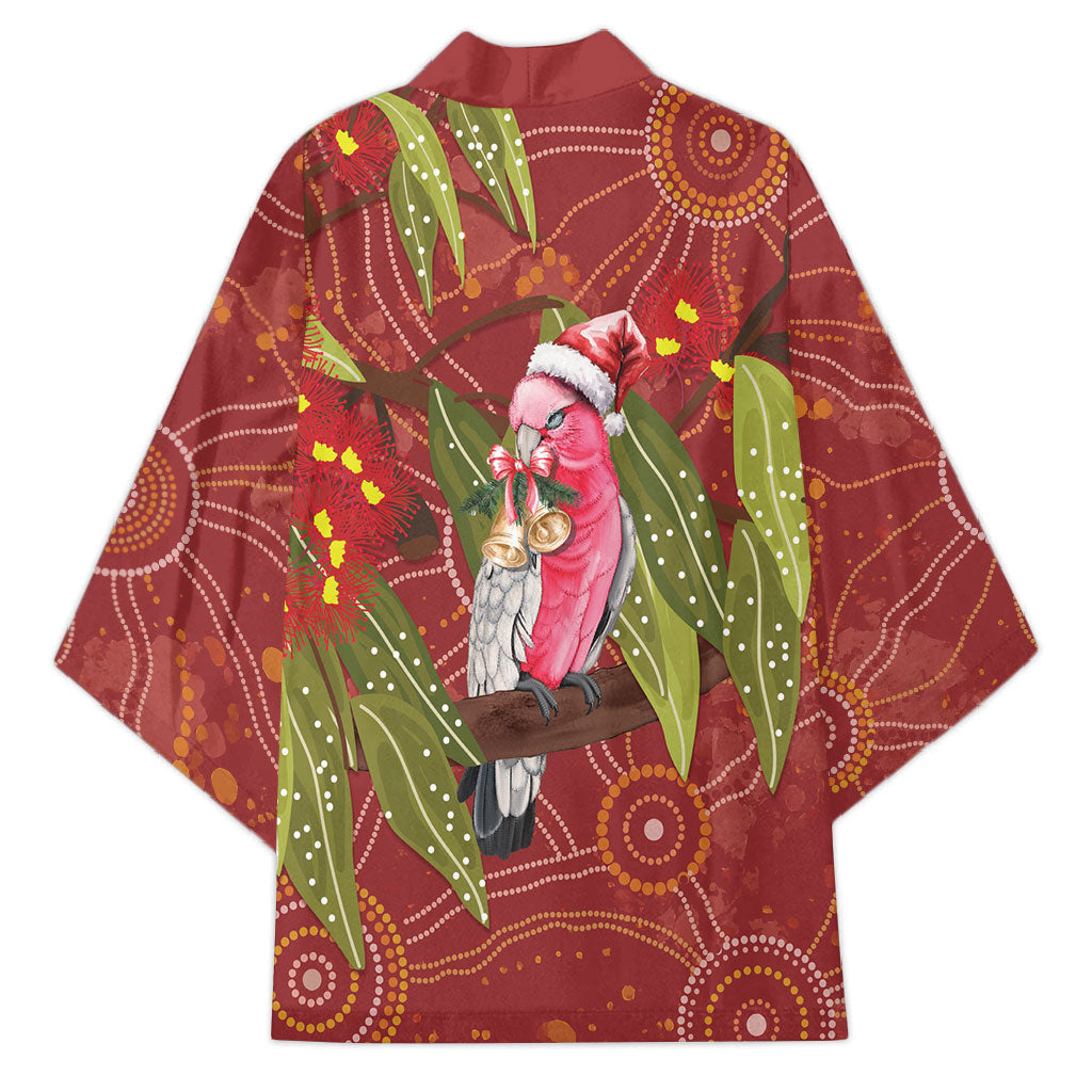 Australia Christmas Indigenous Kimono Galah Bird on Eucalyptus
