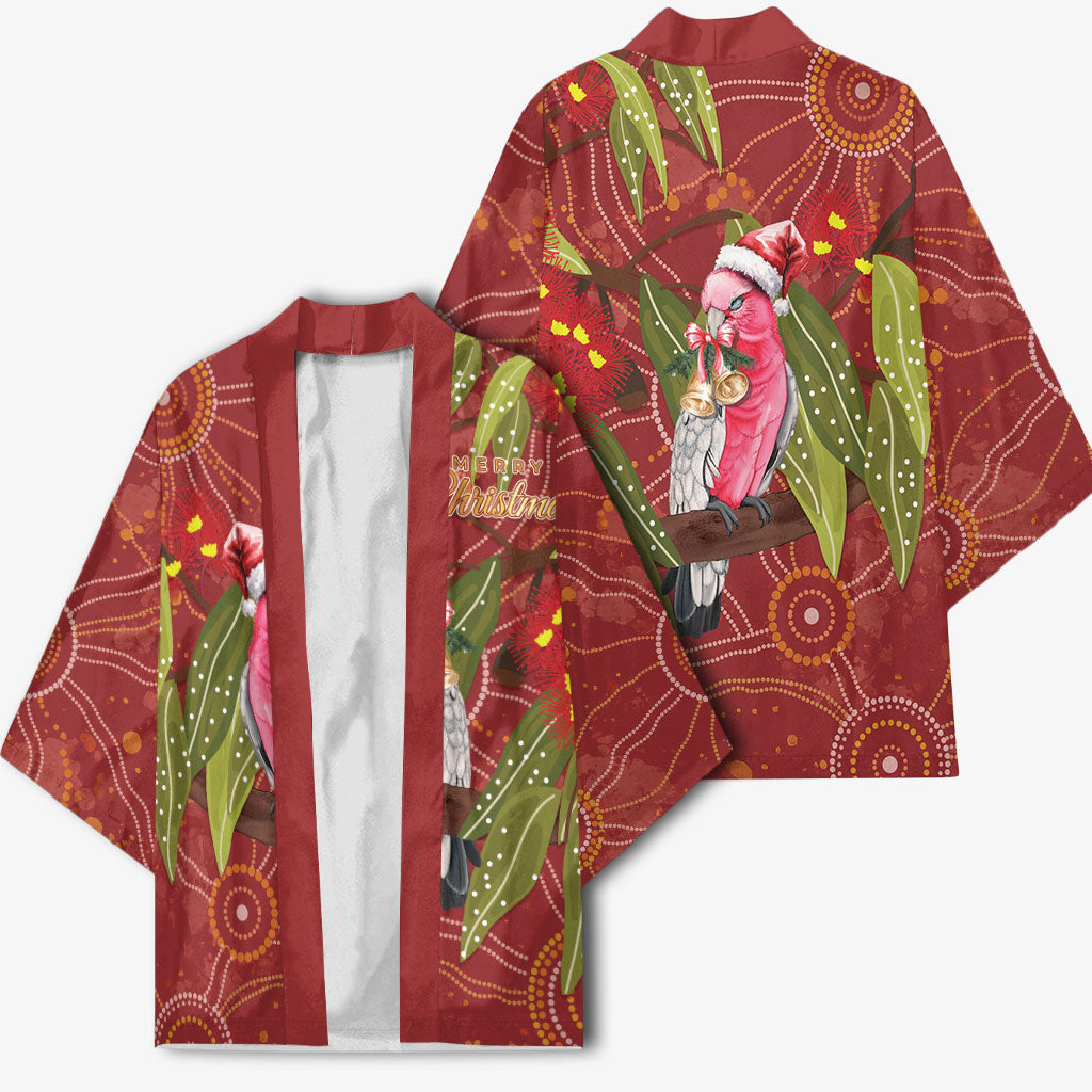 Australia Christmas Indigenous Kimono Galah Bird on Eucalyptus