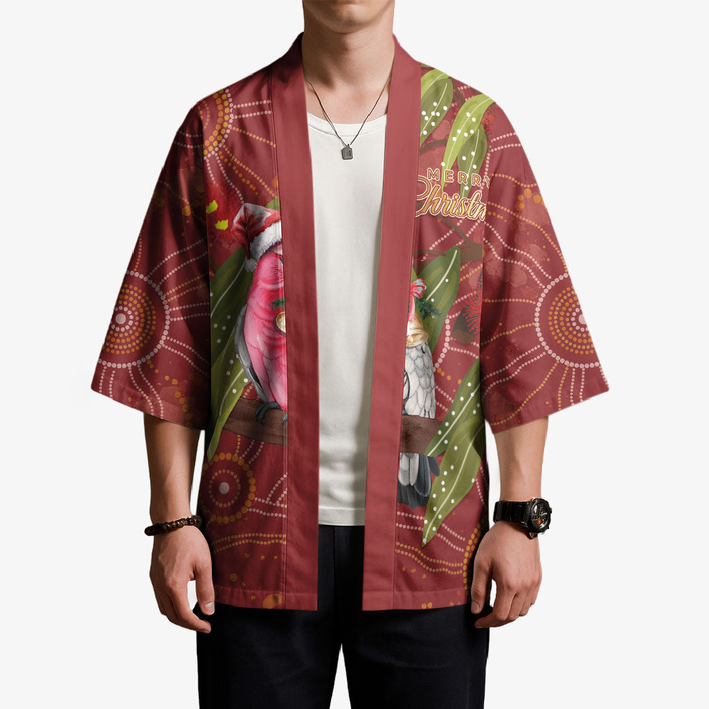Australia Christmas Indigenous Kimono Galah Bird on Eucalyptus