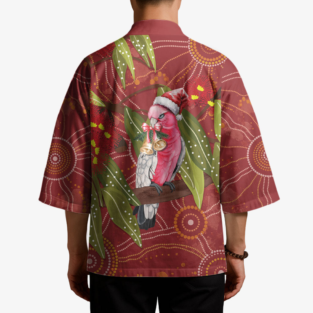Australia Christmas Indigenous Kimono Galah Bird on Eucalyptus