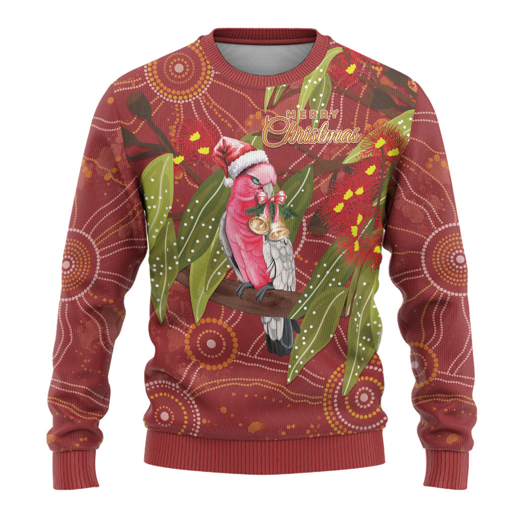 Australia Christmas Indigenous Ugly Christmas Sweater Galah Bird on Eucalyptus