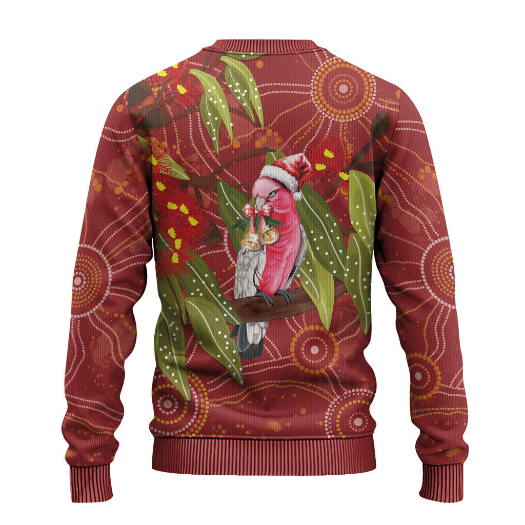 Australia Christmas Indigenous Ugly Christmas Sweater Galah Bird on Eucalyptus