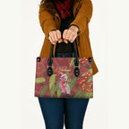 Australia Christmas Indigenous Leather Bag Galah Bird on Eucalyptus