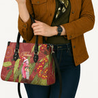 Australia Christmas Indigenous Leather Bag Galah Bird on Eucalyptus