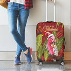 Australia Christmas Indigenous Luggage Cover Galah Bird on Eucalyptus