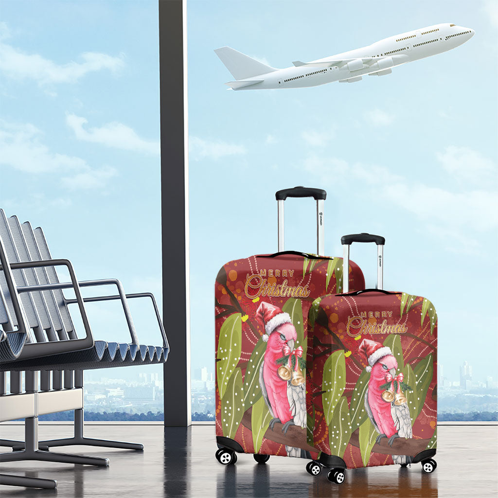 Australia Christmas Indigenous Luggage Cover Galah Bird on Eucalyptus