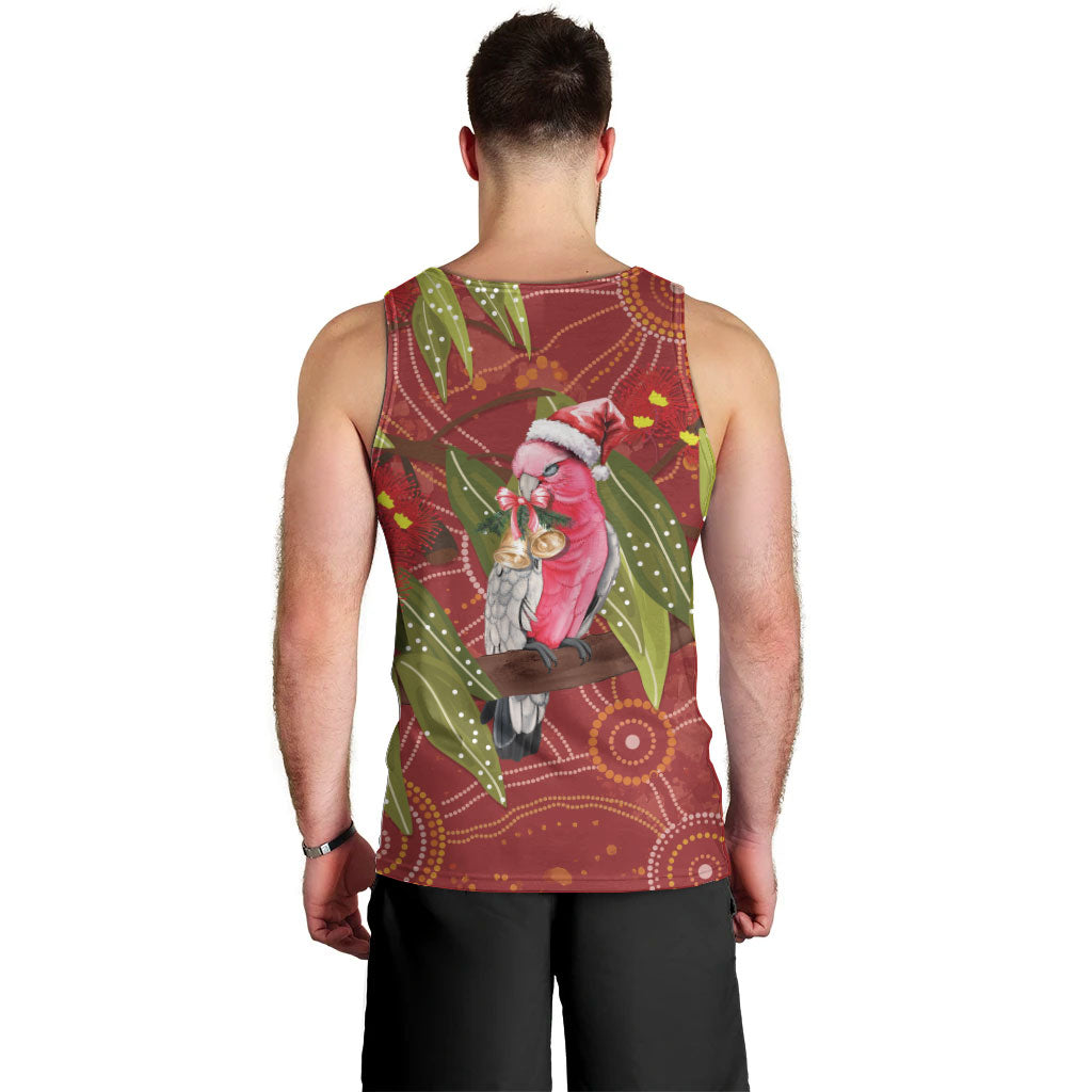 Australia Christmas Indigenous Men Tank Top Galah Bird on Eucalyptus