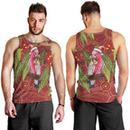 Australia Christmas Indigenous Men Tank Top Galah Bird on Eucalyptus
