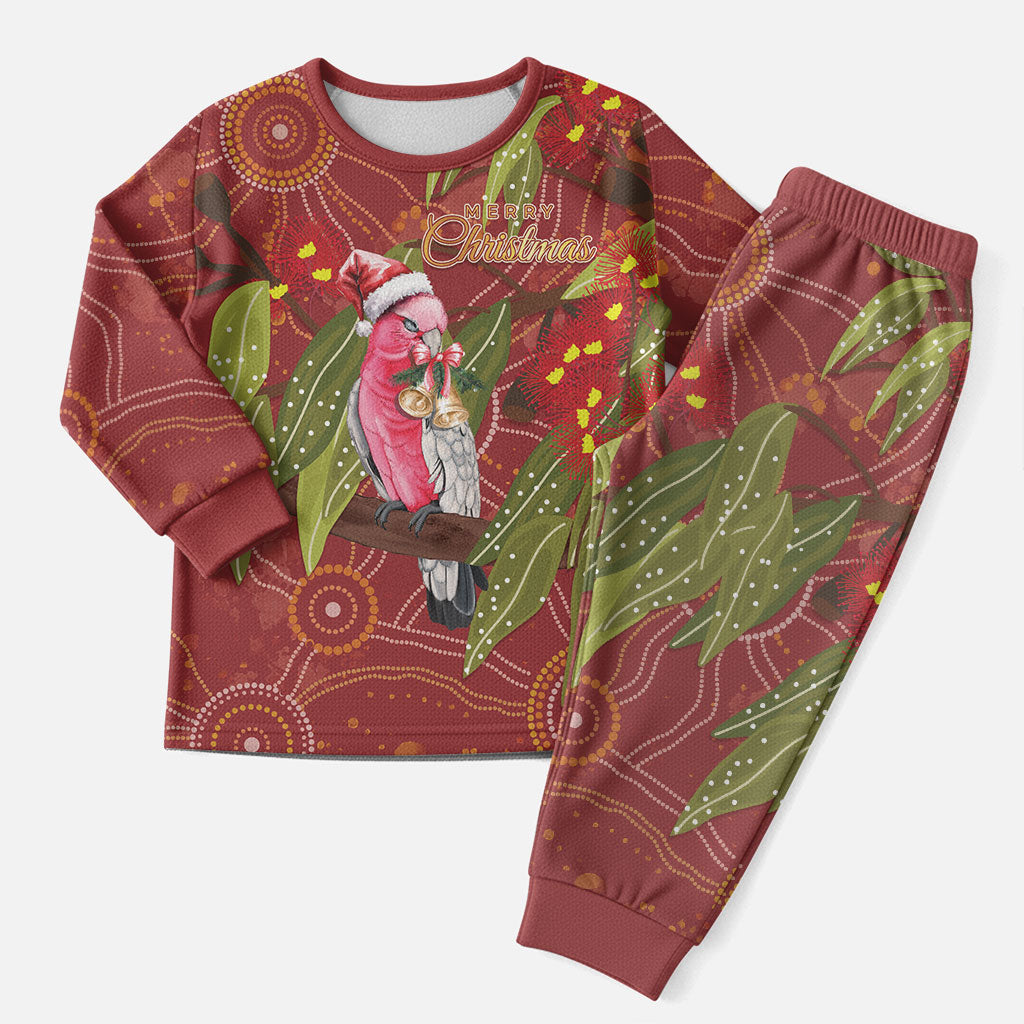 Australia Christmas Indigenous Christmas Pajama Set Galah Bird on Eucalyptus