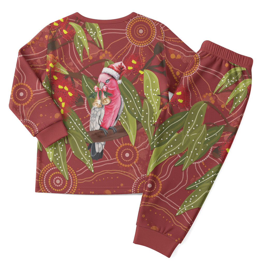 Australia Christmas Indigenous Christmas Pajama Set Galah Bird on Eucalyptus