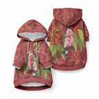Australia Christmas Indigenous Pet Hoodie Galah Bird on Eucalyptus