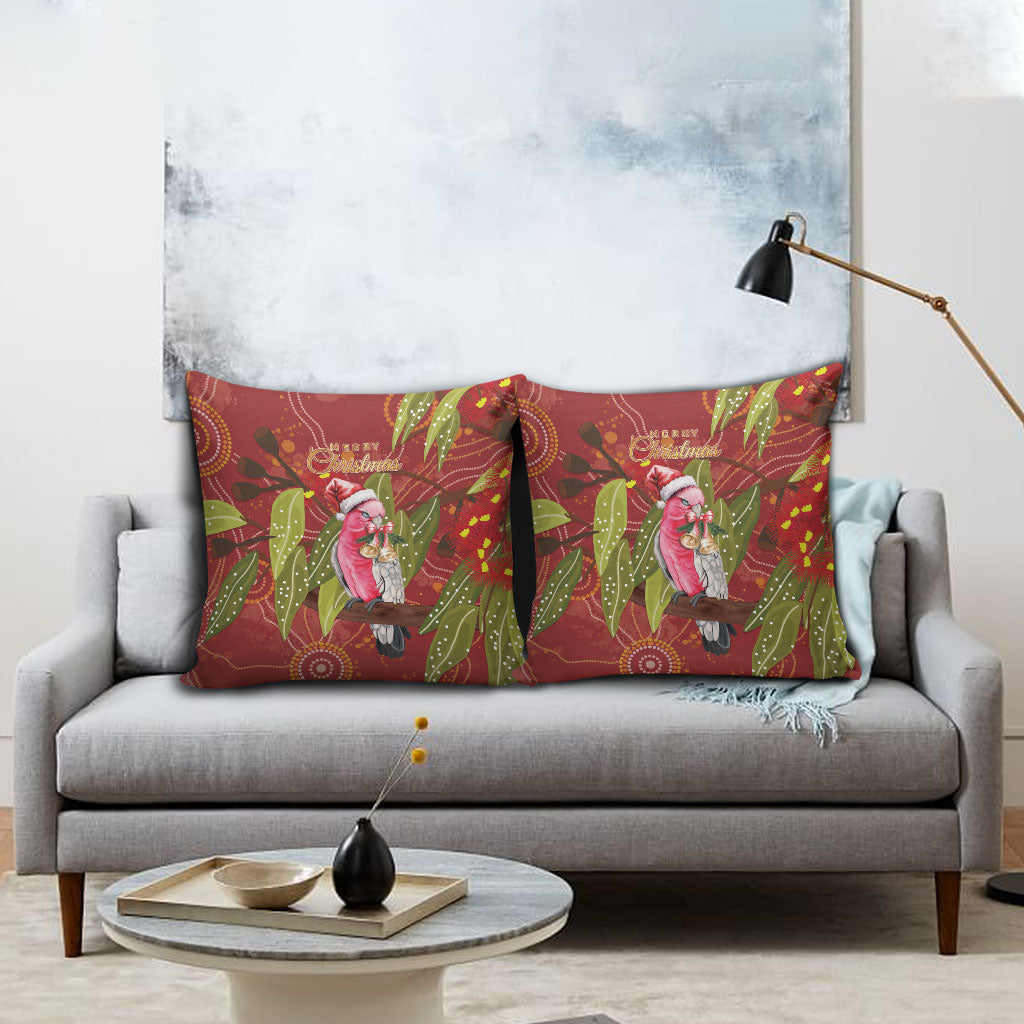 Australia Christmas Indigenous Pillow Cover Galah Bird on Eucalyptus