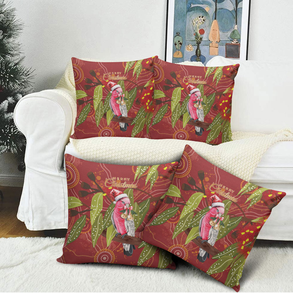 Australia Christmas Indigenous Pillow Cover Galah Bird on Eucalyptus