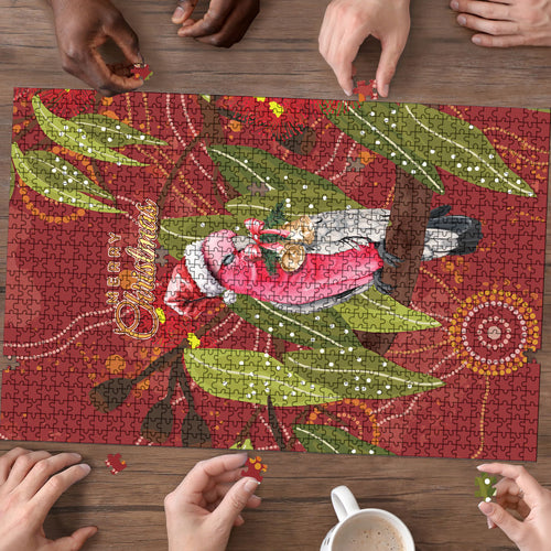 Australia Christmas Indigenous Puzzle Galah Bird on Eucalyptus