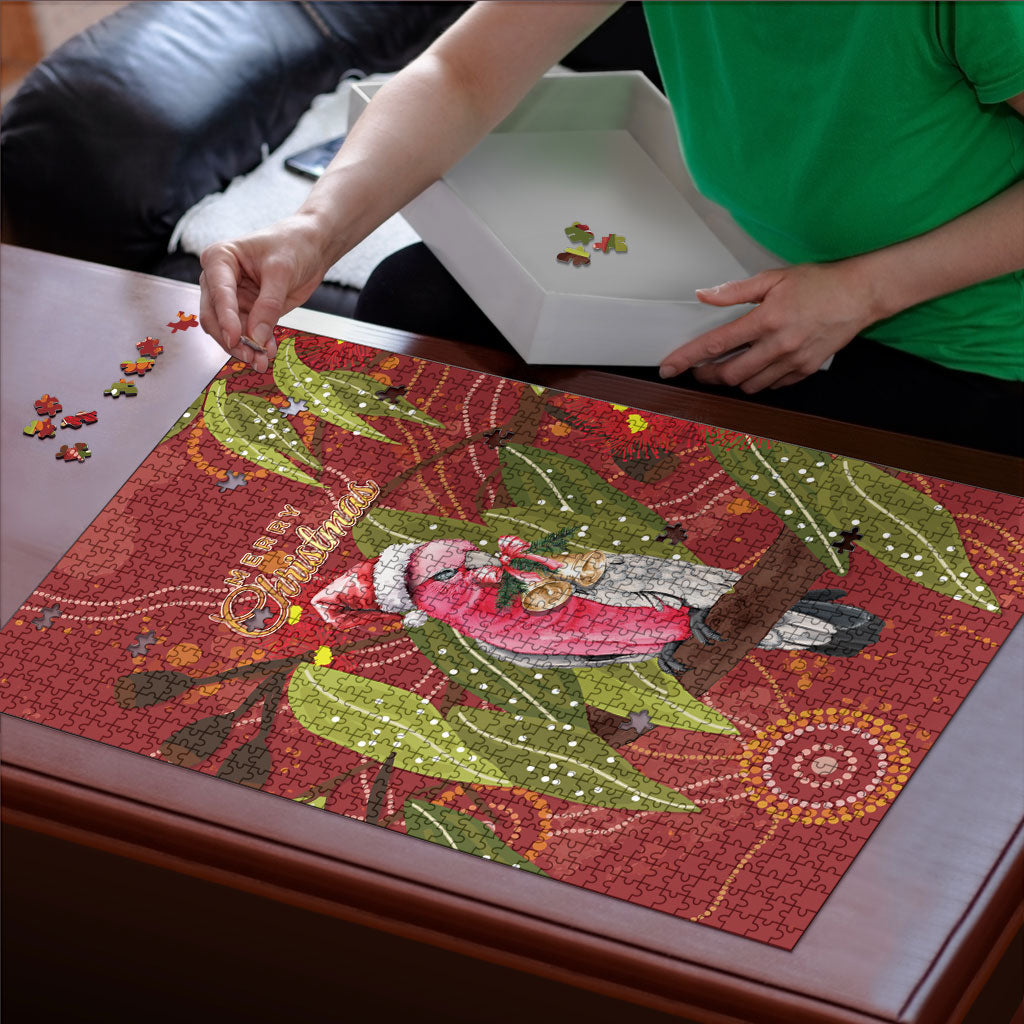Australia Christmas Indigenous Puzzle Galah Bird on Eucalyptus